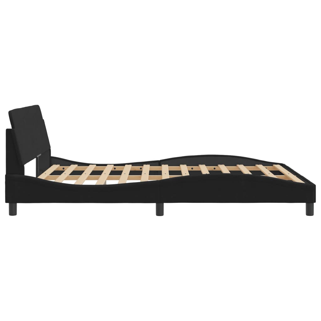 Bed Frame "Dover" Black 160x200 cm Velvet