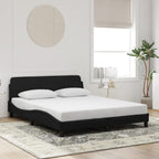 Bed Frame "Dover" Black 160x200 cm Velvet