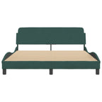 Bed Frame "Dover" Dark Green 160x200 cm Velvet