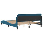 Bed Frame with Headboard "Dover" Blue 160x200 cm Velvet