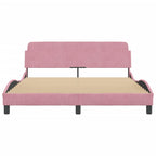Bed Frame with Headboard "Dover" Pink 160x200 cm Velvet