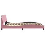 Bed Frame with Headboard "Dover" Pink 160x200 cm Velvet