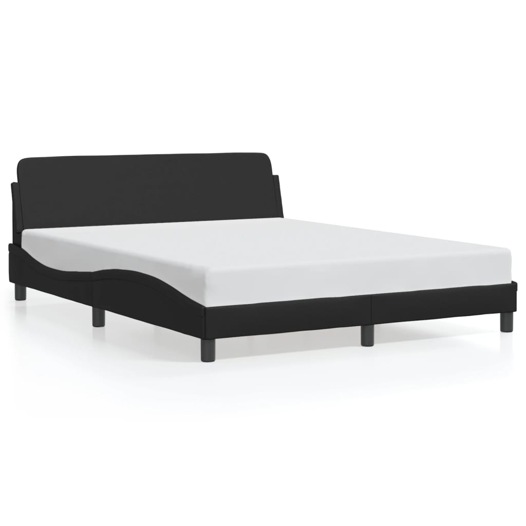 Bed Frame "Dover" Black 160x200 cm Faux Leather