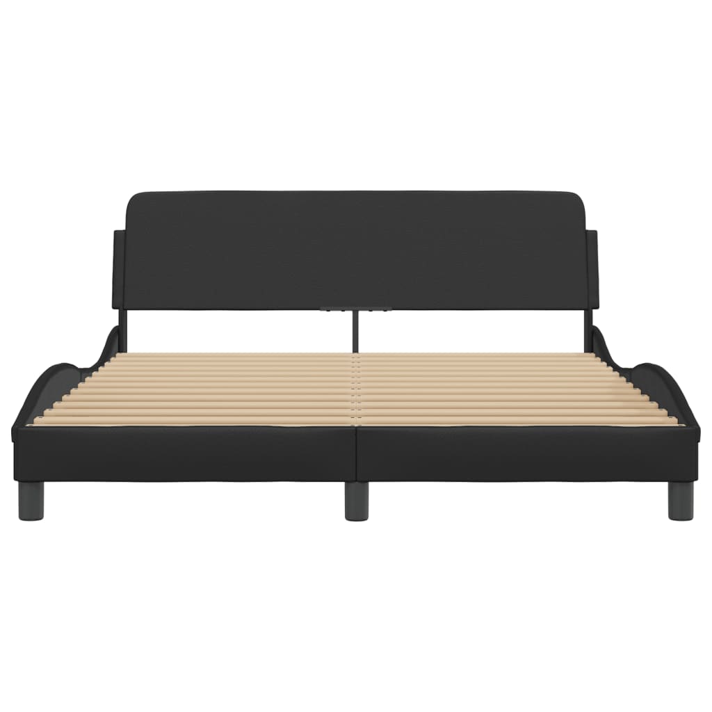Bed Frame "Dover" Black 160x200 cm Faux Leather