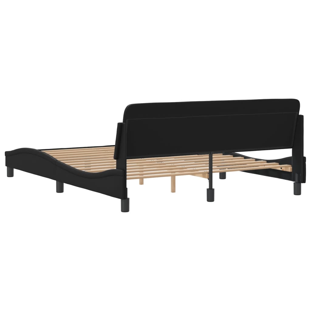 Bed Frame "Dover" Black 160x200 cm Faux Leather
