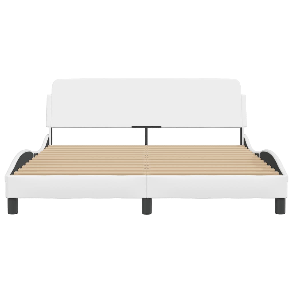 Bed Frame "Dover" White 160x200 cm Faux Leather