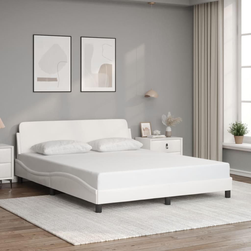 Bed Frame "Dover" White 160x200 cm Faux Leather