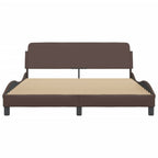 Bed Frame "Dover" Brown 160x200 cm Faux Leather