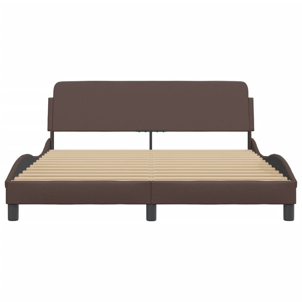 Bed Frame "Dover" Brown 160x200 cm Faux Leather