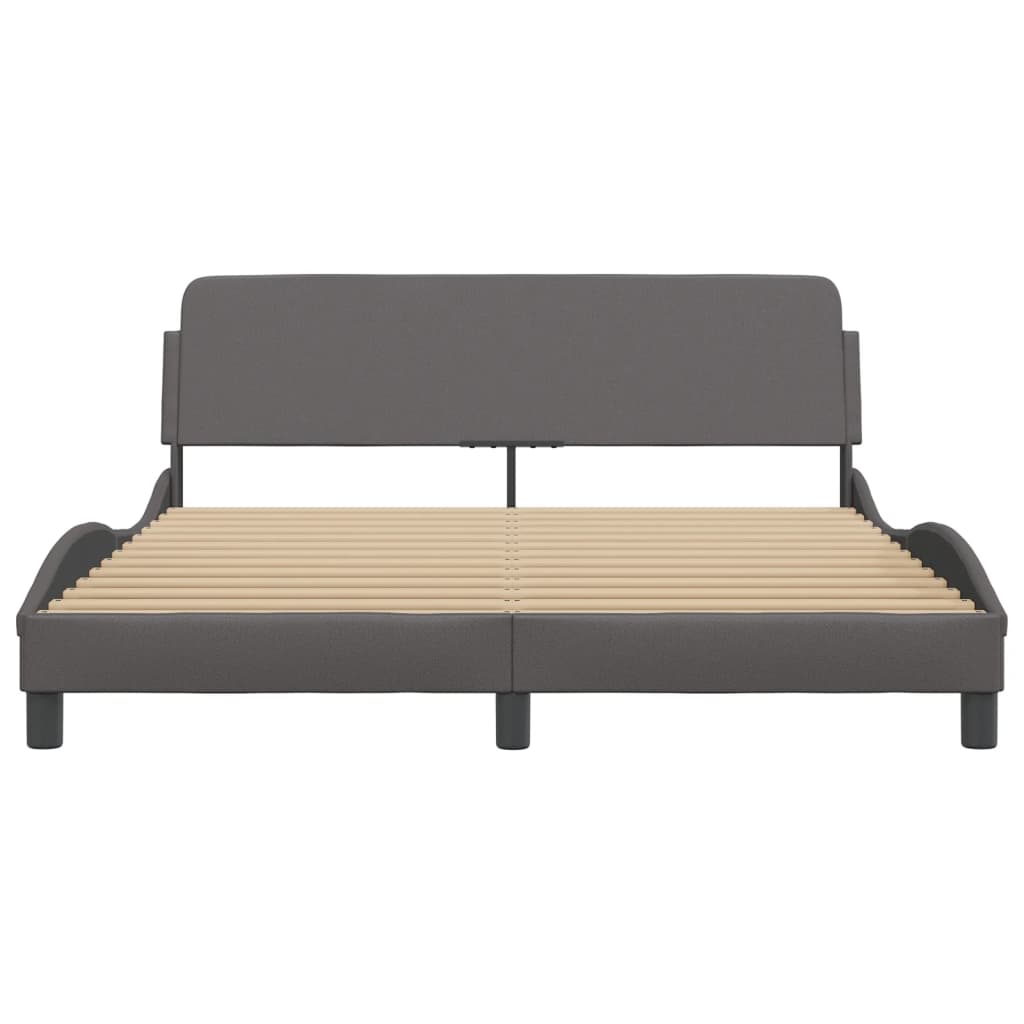 Bed Frame "Dover" Grey 160x200 cm Faux Leather