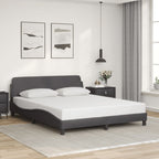 Bed Frame "Dover" Grey 160x200 cm Faux Leather