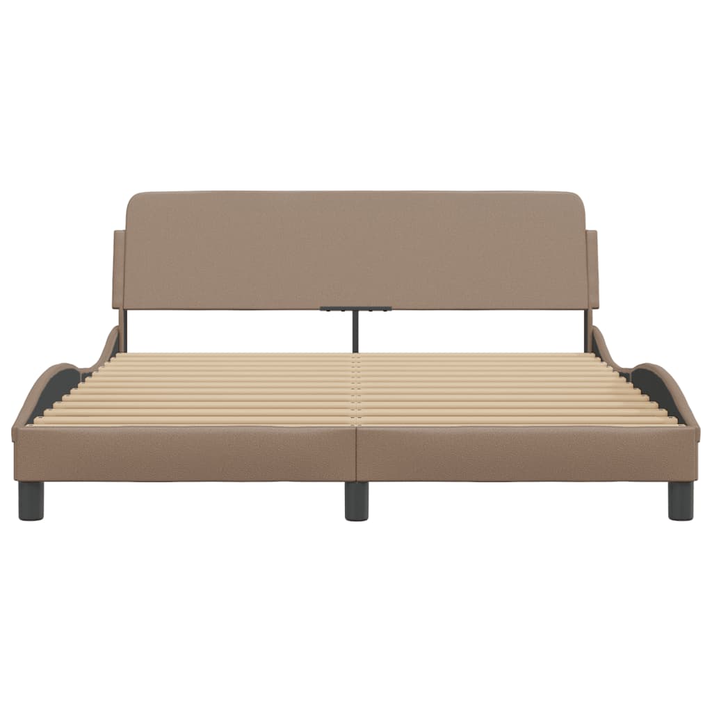 Bed Frame "Dover" Cappuccino 160x200 cm Faux Leather