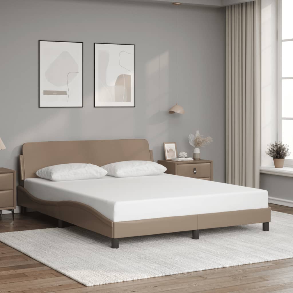 Bed Frame "Dover" Cappuccino 160x200 cm Faux Leather