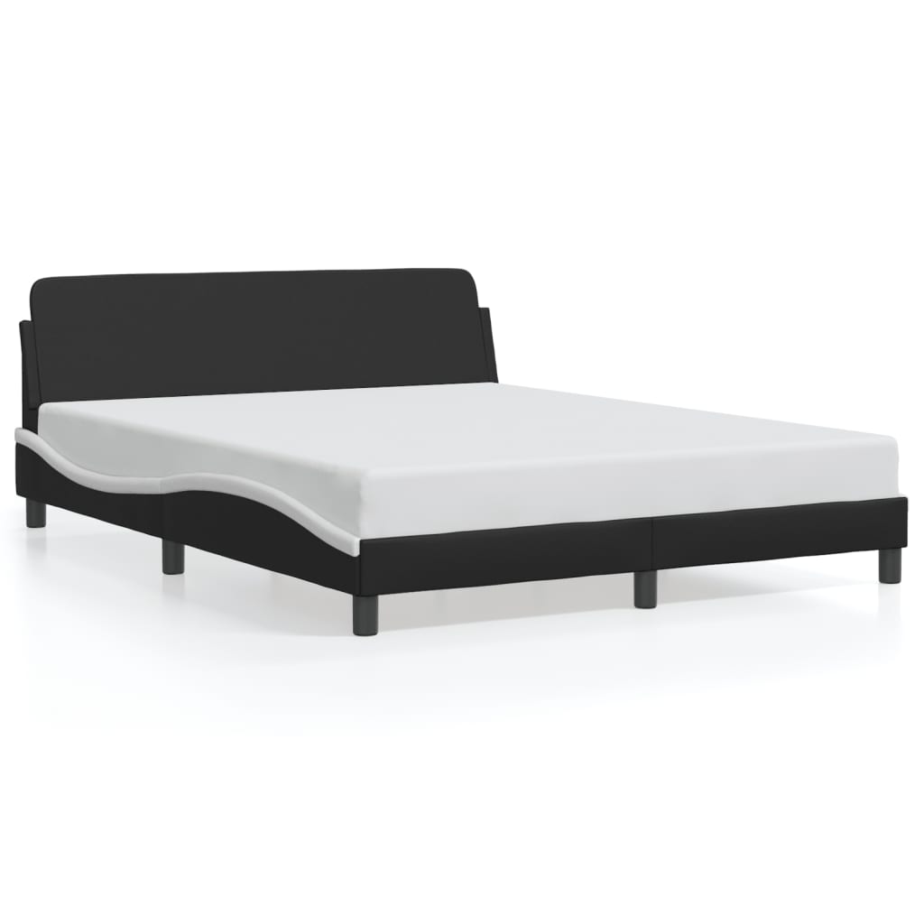 Bed Frame "Dover" Black&White 160x200 cm Faux Leather