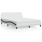 Bed Frame "Dover" White&Black 160x200 cm Faux Leather