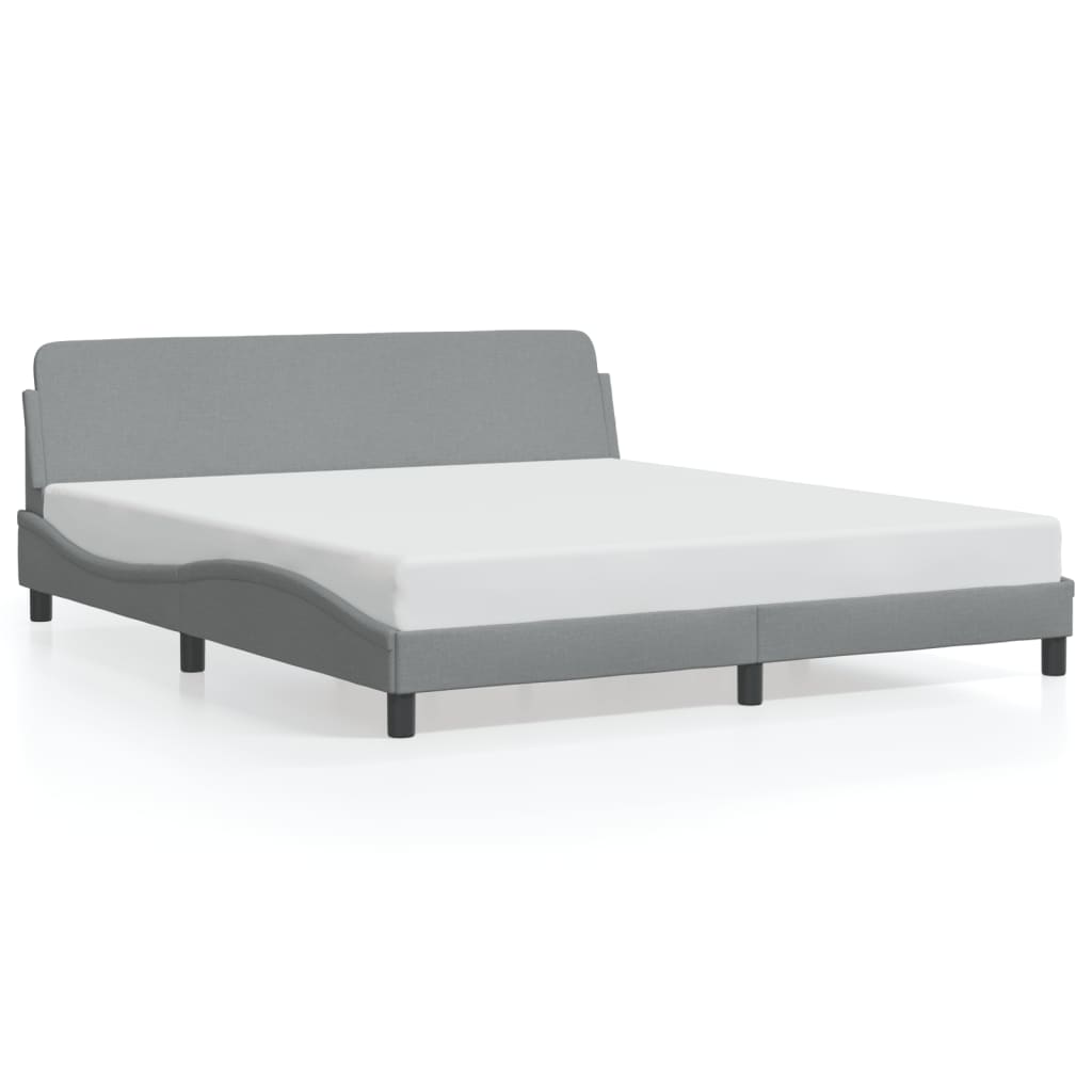 Bed Frame "Dover" Light Grey 180x200 cm Fabric