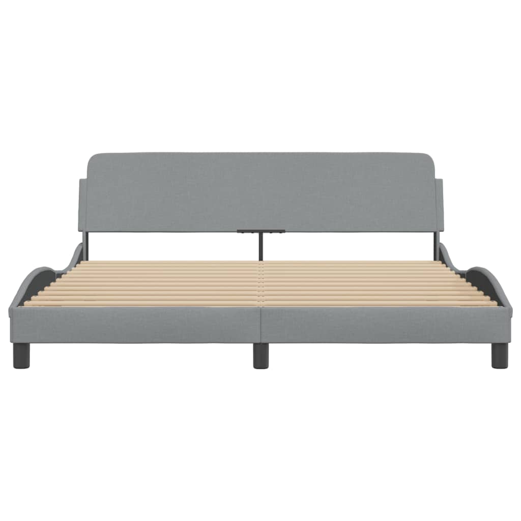 Bed Frame "Dover" Light Grey 180x200 cm Fabric