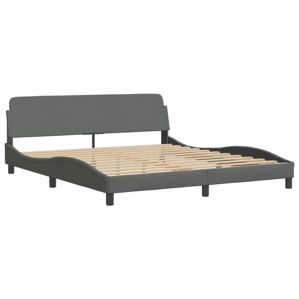 Bed Frame "Dover" Dark Grey 180x200 cm Fabric