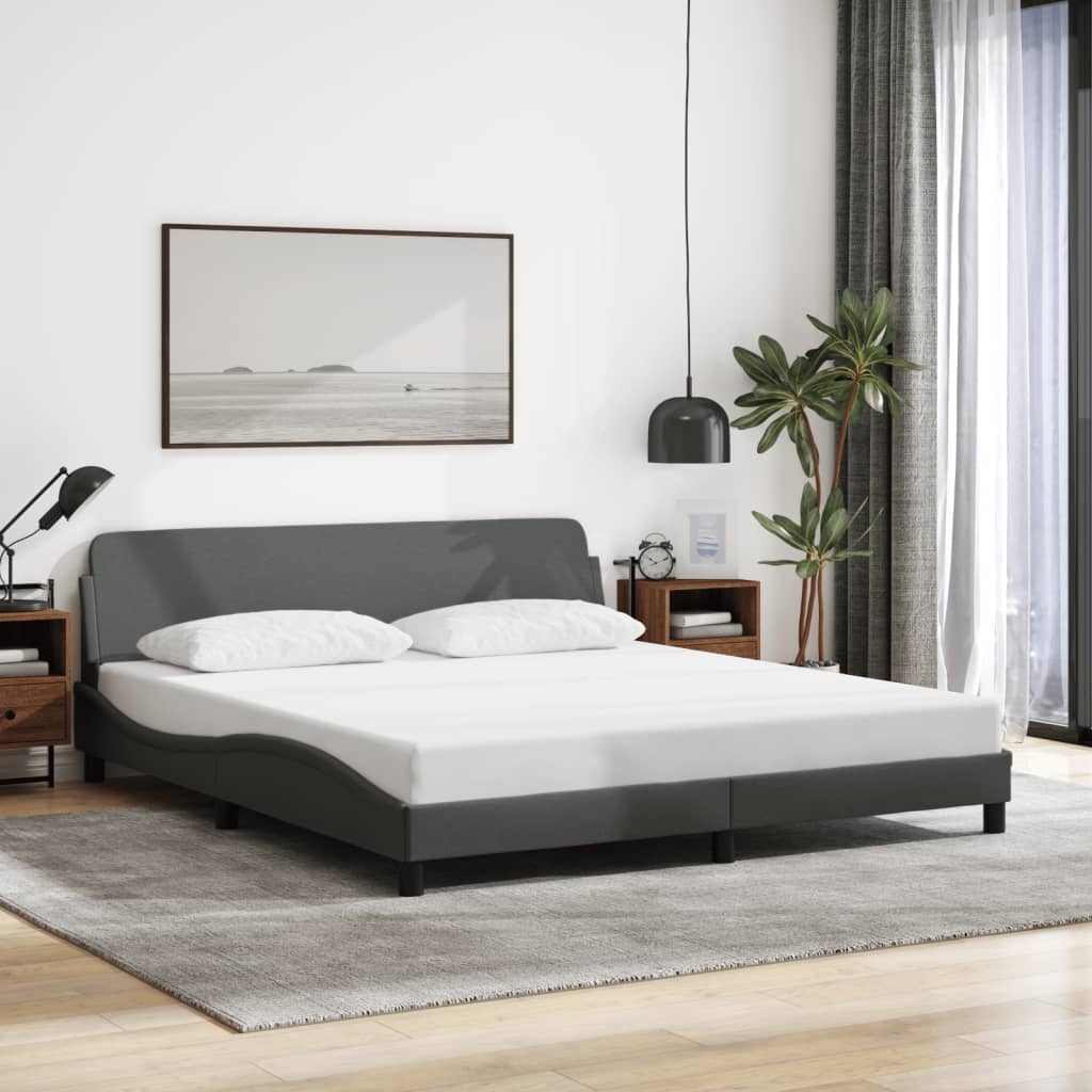 Bed Frame "Dover" Dark Grey 180x200 cm Fabric