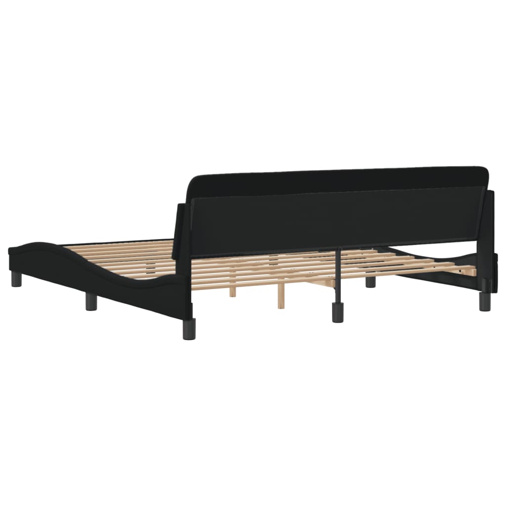 Bed Frame "Dover" Black 180x200 cm Fabric