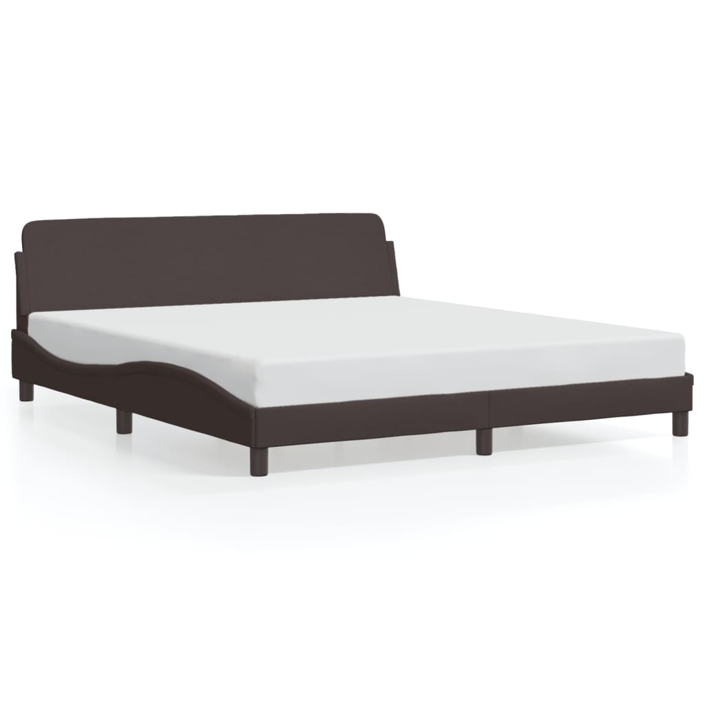 Bed Frame "Dover" Dark Brown 180x200 cm Fabric