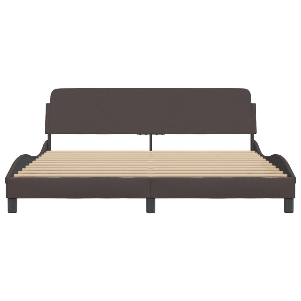 Bed Frame "Dover" Dark Brown 180x200 cm Fabric
