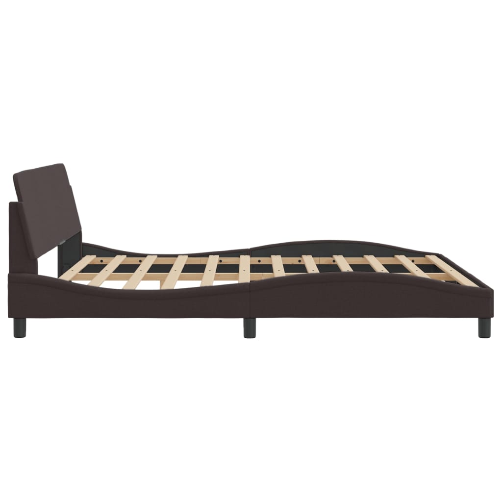 Bed Frame "Dover" Dark Brown 180x200 cm Fabric