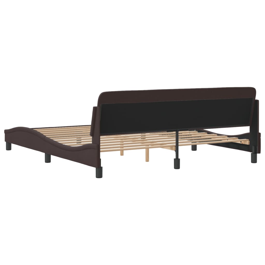 Bed Frame "Dover" Dark Brown 180x200 cm Fabric