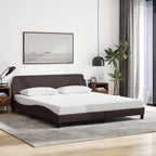 Bed Frame "Dover" Dark Brown 180x200 cm Fabric