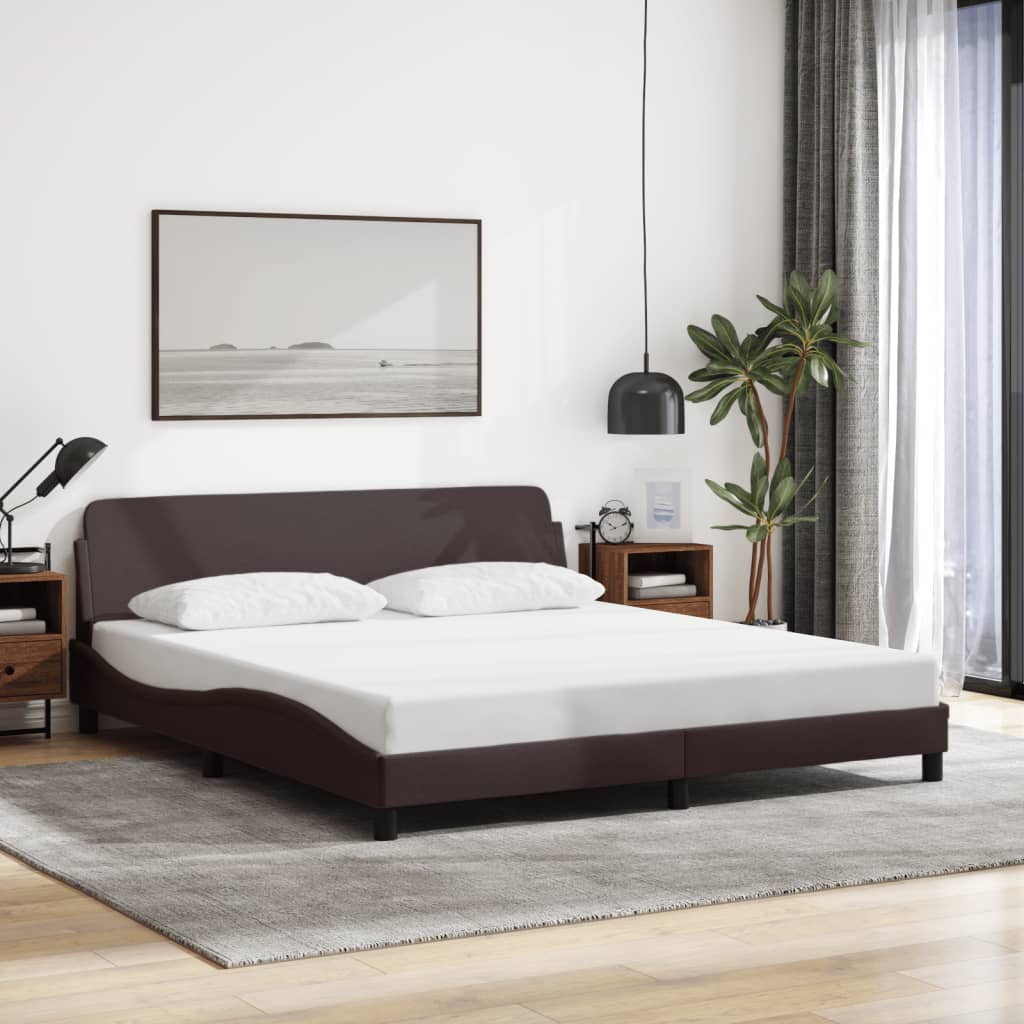 Bed Frame "Dover" Dark Brown 180x200 cm Fabric