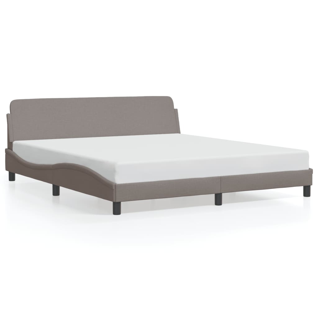 Bed Frame "Dover" Taupe 180x200 cm Fabric