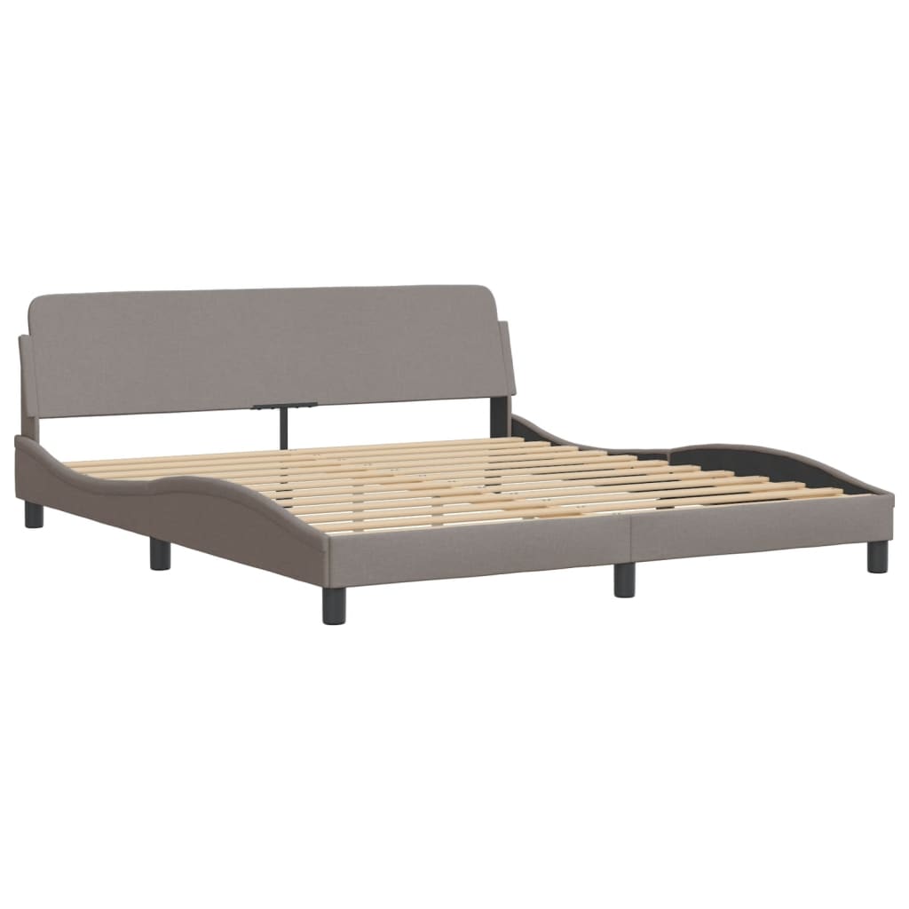 Bed Frame "Dover" Taupe 180x200 cm Fabric