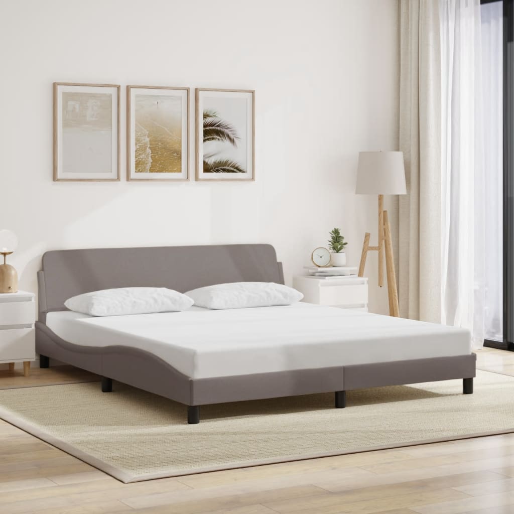 Bed Frame "Dover" Taupe 180x200 cm Fabric