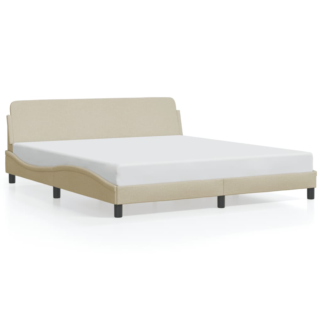Bed Frame "Dover" Cream 180x200 cm Fabric