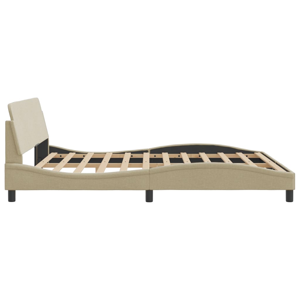 Bed Frame "Dover" Cream 180x200 cm Fabric