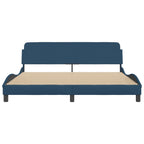 Bed Frame with Headboard "Dover" Blue 180x200 cm Fabric