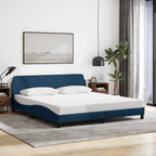Bed Frame with Headboard "Dover" Blue 180x200 cm Fabric