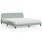 Bed Frame "Dover" Light Grey 180x200 cm Velvet