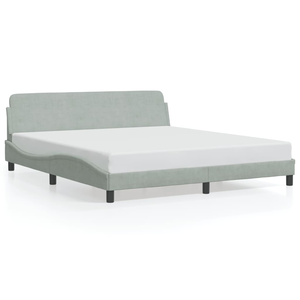 Bed Frame "Dover" Light Grey 180x200 cm Velvet
