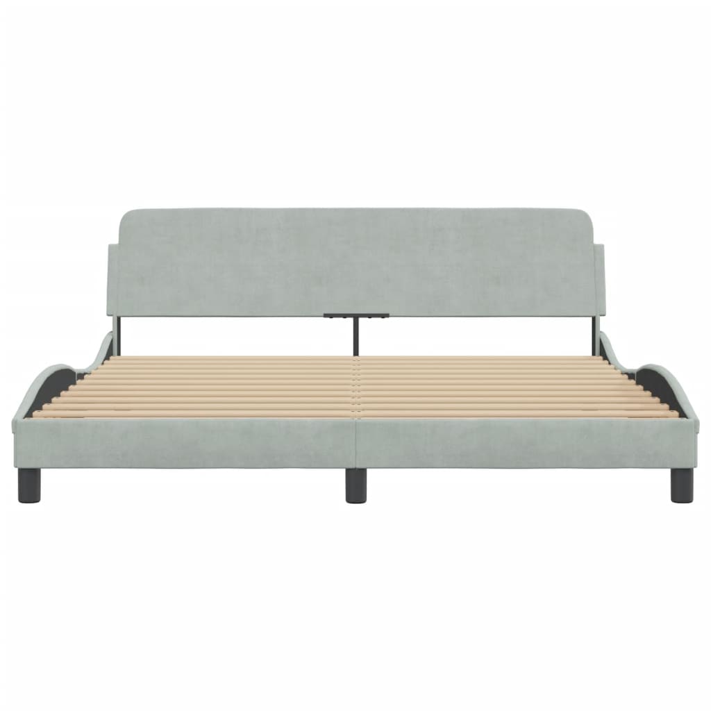 Bed Frame "Dover" Light Grey 180x200 cm Velvet