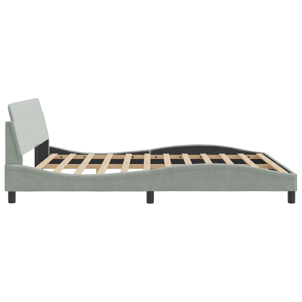 Bed Frame "Dover" Light Grey 180x200 cm Velvet