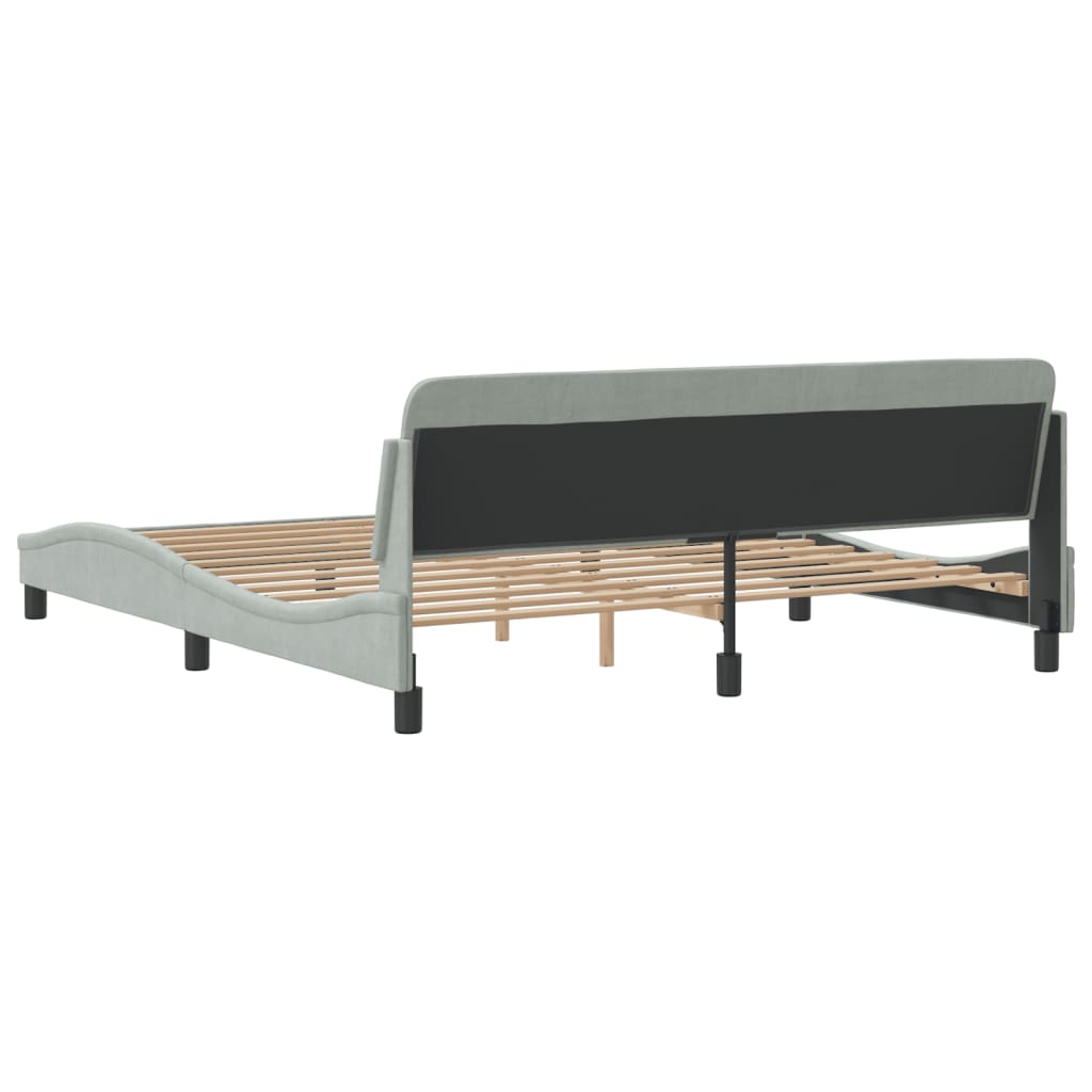 Bed Frame "Dover" Light Grey 180x200 cm Velvet