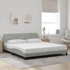 Bed Frame "Dover" Light Grey 180x200 cm Velvet
