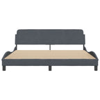 Bed Frame "Dover" Dark Grey 180x200 cm Velvet