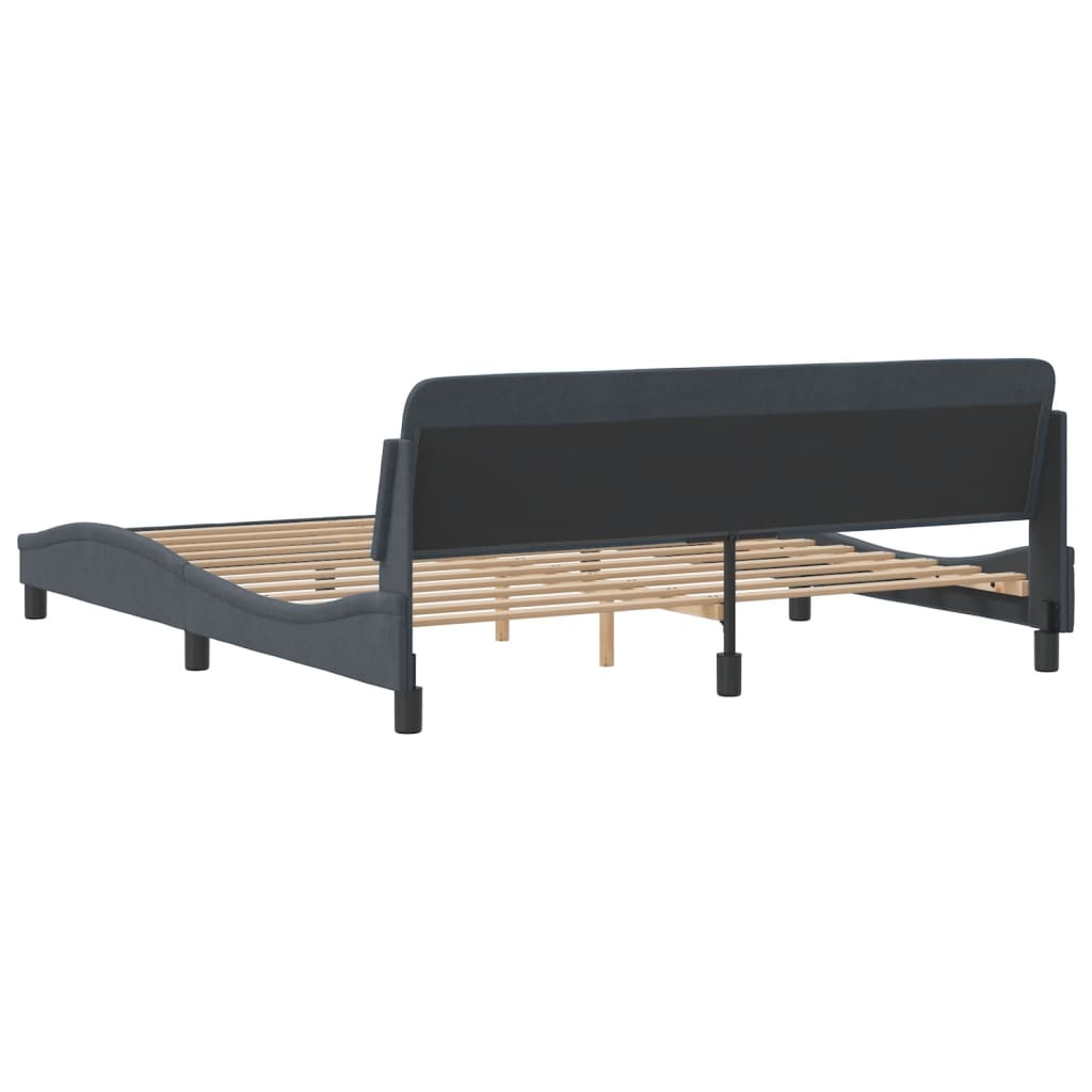Bed Frame "Dover" Dark Grey 180x200 cm Velvet