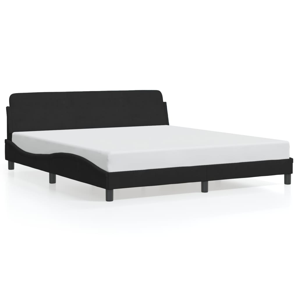 Bed Frame "Dover" Black 180x200 cm Velvet