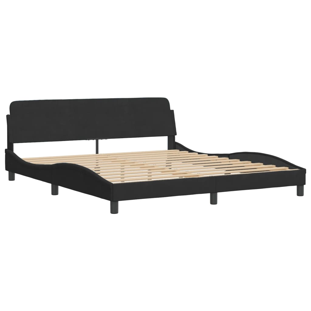Bed Frame "Dover" Black 180x200 cm Velvet