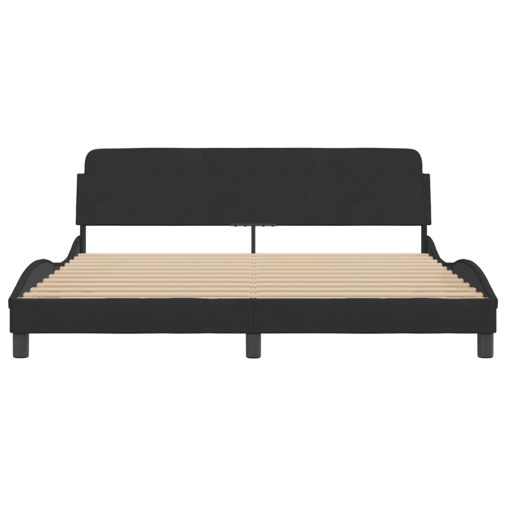 Bed Frame "Dover" Black 180x200 cm Velvet