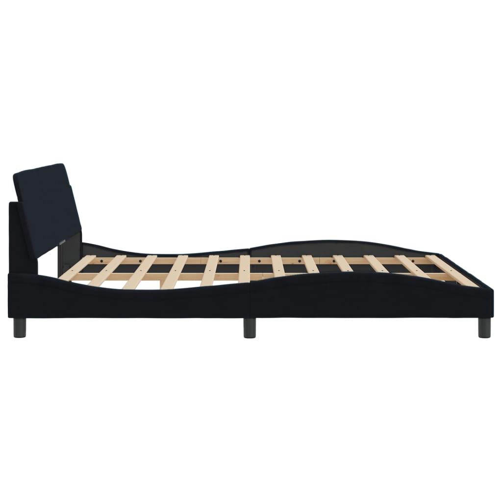 Bed Frame "Dover" Black 180x200 cm Velvet