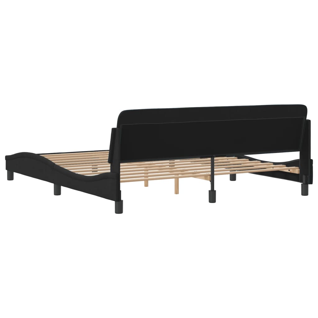 Bed Frame "Dover" Black 180x200 cm Velvet